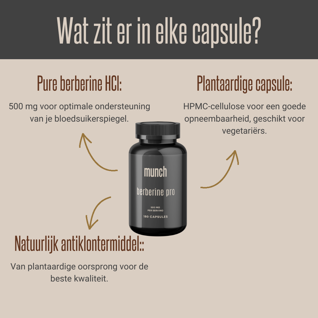 Berberine Pro | Ondersteunt bloedsuikerspiegel & vetverbranding | 100% natuurlijk | 60 capsules