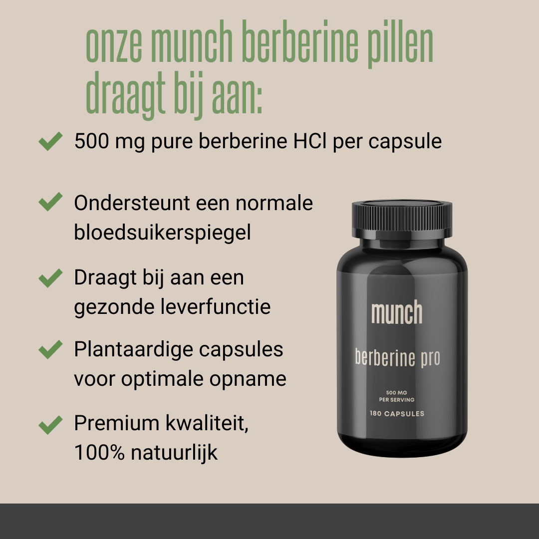 Berberine Pro | Ondersteunt bloedsuikerspiegel & vetverbranding | 100% natuurlijk | 60 capsules